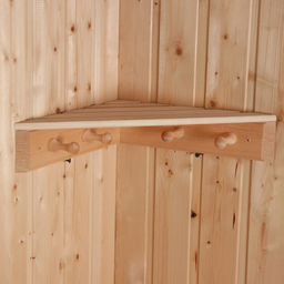 Полка угловая для бани и сауны, деревянная, 4 крючка, «Добропаровъ»