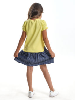 Платье для девочки 22-3017 желтый/горошек