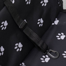 Автокресло для животных 40*30*25 см, чёрное с белыми лапками - Пижон фото 7