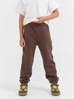 Джоггеры Шоколад с карманами утепленные