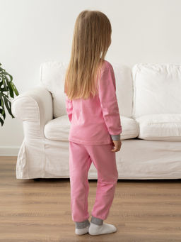 Пижама детская розовая принт девочка