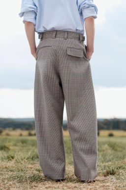 LIMITED EDITION CHECK WOOL SUIT TROUSERS - Zara фото 3