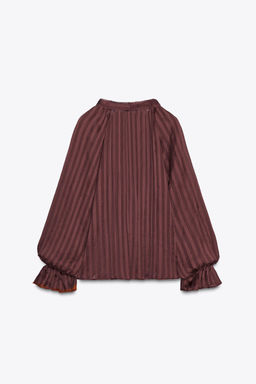 STRIPED BLOUSE WITH BOW - Zara фото 7