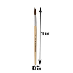 Цена за 10 шт. Кисть пони № 11, круглая, ручка дерево (международный размер)