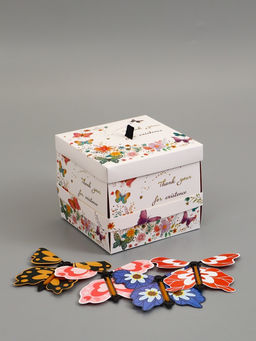 Коробка подарочная "Бабочки, Спасибо" 14,5 х 14,5 х 12,7 см