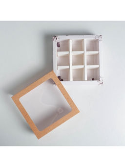 Цена за 5 шт. Коробка для конфет, кондитерская упаковка, 9 ячеек, Special for you, 14.5×14.5×3.5 см