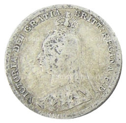 3 пенса 1891 года Великобритания