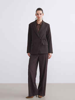 Kruvaze Yaka Ba?lamal? Kad?n Blazer Ceket