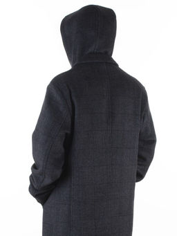 475646502 DK. GRAY Пальто демисезонное мужское со съемным капюшоном (65% шерсть, 35% кашемир)