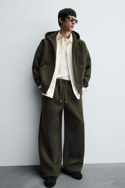 WIDE-LEG NEOPRENE EFFECT TROUSERS - Zara фото 5