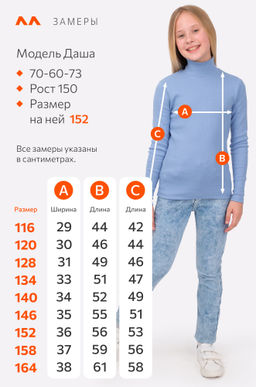 Детская базовая водолазка в рубчик Happyfox