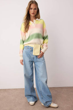 Mint Renk Bloklu Triko Kazak TWOAW22KZ0193 - Trendyolmilla фото 2