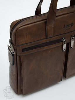 Портфель мужской 6677-3 coffee Jeep в Новосибирске