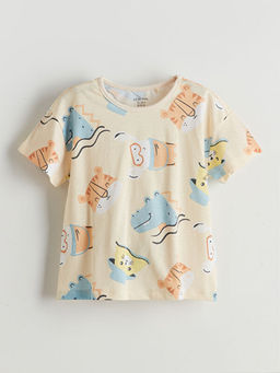 Bisiklet Yaka Bask?l? Erkek Bebek Ti??rt