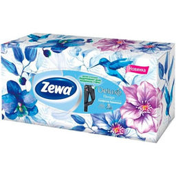 ЗЕВА космет.бум.салфетки в коробке (90шт) 3-сл. ДЕЛЮКС Дизайн