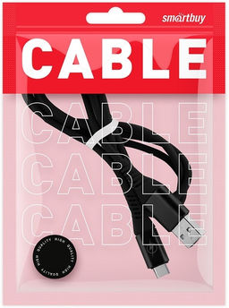 Кабель Type-C - USB, 1 м, в пакете (iK-3112ERG) "SmartBuy", черный, 2A