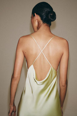 VESTIDO LENCERO SATINADO ZW COLLECTION / Verde agua - Zara фото 3