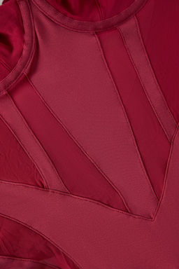 TRENDYOLMILLA Bordo Micro Tul Detayl? C?tc?tl? Orme Body THMAW25BD00006  фото 7