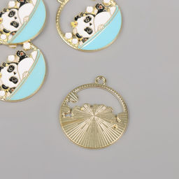 Цена за 4 шт. Декор для творчества металл, эмаль «Пандочка в ванной», 2.8×2.5 см