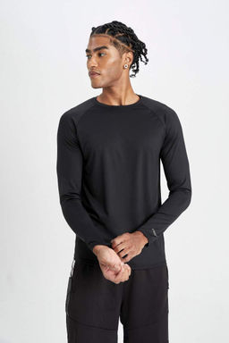 DeFactoFit Облегающая футболка с круглым вырезом и принтом в стиле спортсмен с длинными рукавами  фото 4