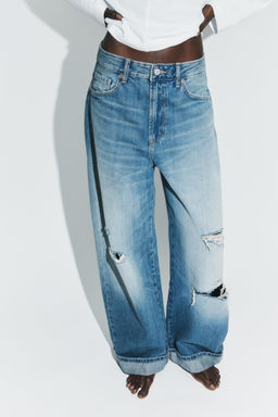 TRF RIPPED BAGGY FOLDED JEANS - Zara фото 15