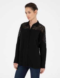Siyah Comfort Fit Uzun Kollu G_mlek