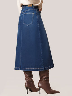 Джинсовая юбка из плотной эластичной джинсы 13.8OZ. - Vilatte фото 2