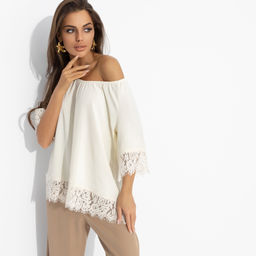 Блуза свободного кроя с кружевом, Путешествие в Прованс (нежная) - Charutti фото 15