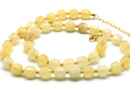 Бусы граненые из кальцита сегмент 8*10мм цв.цитрин, 49см