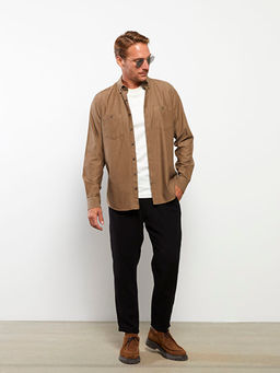 Regular Fit Uzun Kollu Gabardin Erkek G?mlek