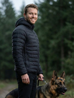 Куртка мужская стёганая с капюшоном с графеновой подкладкой бежевого цвета 9625_1B - Valianly фото 27