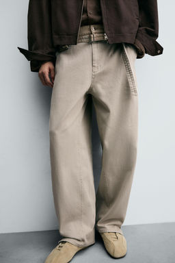 BELTED WIDE-LEG BALLOON FIT TROUSERS - Zara фото 5