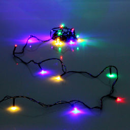 Цена за 4шт. Гирлянда для дома НИТЬ 3 м 20 ламп LED черный пров.,8 реж, IP-20, Мультицвет