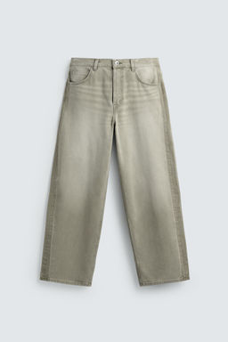 JEANS LOOSE FIT CONTRASTE / Gris / Beige - Zara фото 7