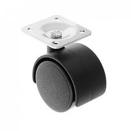 Опора колесная для мебели на платформе, d 40мм (черная)