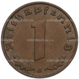 Монета 1 рейхспфенниг 1938 года J Германия