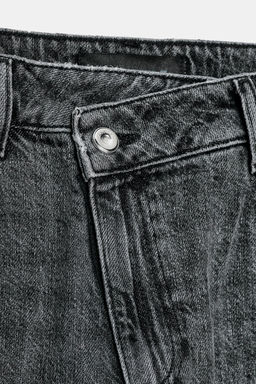 JEANS Z1975 STRAIGHT TIRO ALTO CINTURA CRUZADA / Gris oscuro - Zara фото 9