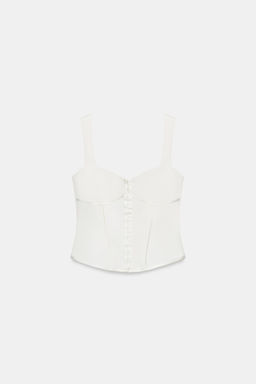 TOP BUSTIER VIVOS SATINADOS / Blanco roto - Zara фото 7