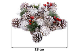 Новогоднее украшение подсвечник 28*28*7 см Зимняя вишня на 1 свечу, звезда - Elan gallery фото 2