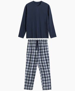 ATLANTIC NMP-393 Пижама мужская Flannel Check темно-синий + серый фото 2