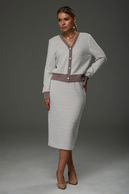 Костюм Galean Style 903.1 бежевый/гусиная лапка