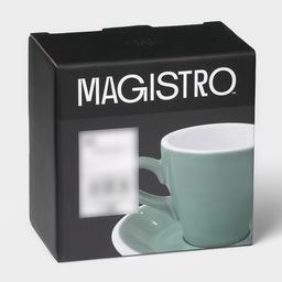 Кофейная пара Magistro Coffee time, 2 предмета: чашка 80 мл, блюдце d=12.5 см, фарфор, бирюзовая
