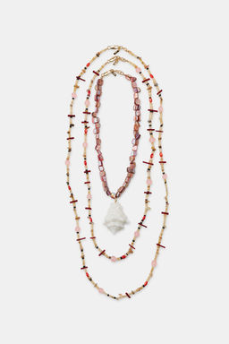 PACK 3 COLLARES COCHAS PIEDRA / Rosa - Zara фото 2