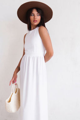 Платье с перекрещенными бретелями белое - Martichelli фото 4