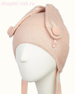 02-87-E Шапка с ушками для девочки флис (48-52)