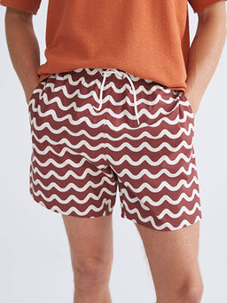 K?sa Boy Desenli Erkek Deniz ?ortu