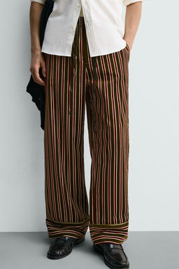 LIMITED EDITION VELVET CONTRAST STRIPED TROUSERS - Zara фото 5