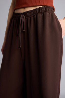 Wide Leg Keten Kar___ml_ Y_ksek bel Pantolon - Defacto фото 5