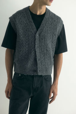Su?ter chaleco en punto trenzado Loose Fit - H&m фото 6