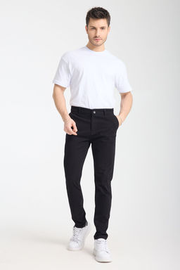 Siyah Slim Fit Basic Chino Esnek Gabardin Pantolon TMNSS25PL00018